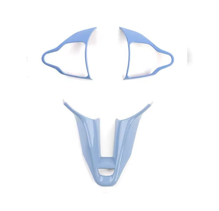 Light Blue Steering Wheel Trim Cover For Hyundai I30 N MK3 2017-2024 3pcs