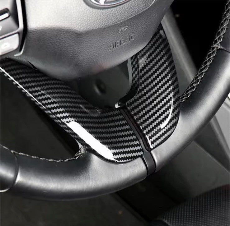 Carbon Fibre Steering Wheel Trim Cover For Hyundai I30 Veloster JS Elantra GT