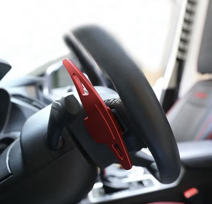 Ford Focus Kuga Ecosport Steering Wheel Paddle Shift Extensions Red Aluminium