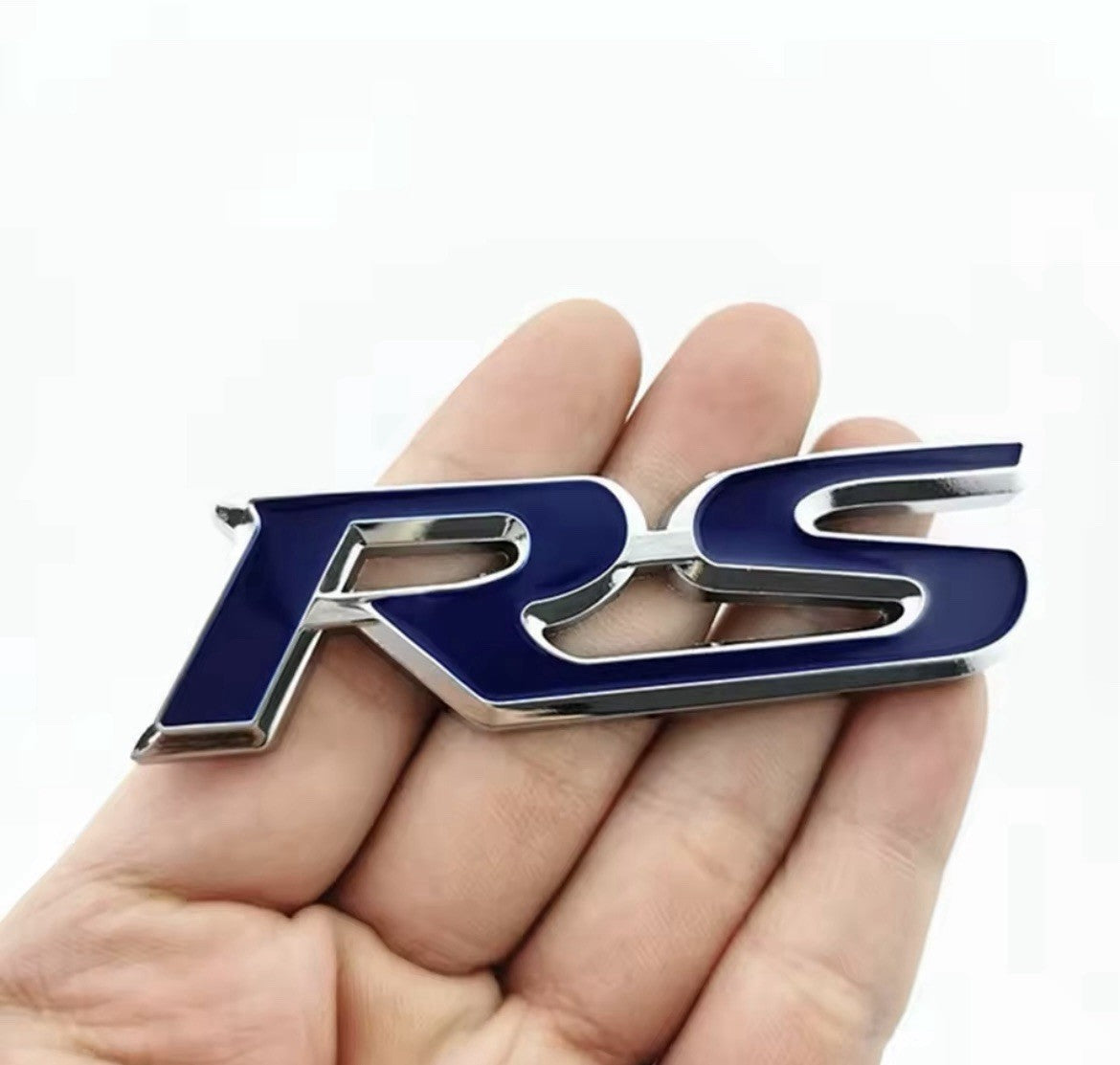 Blue RS Badge Metal Tailgate Boot Body Panel Adhesive Badge For Honda RS Civic