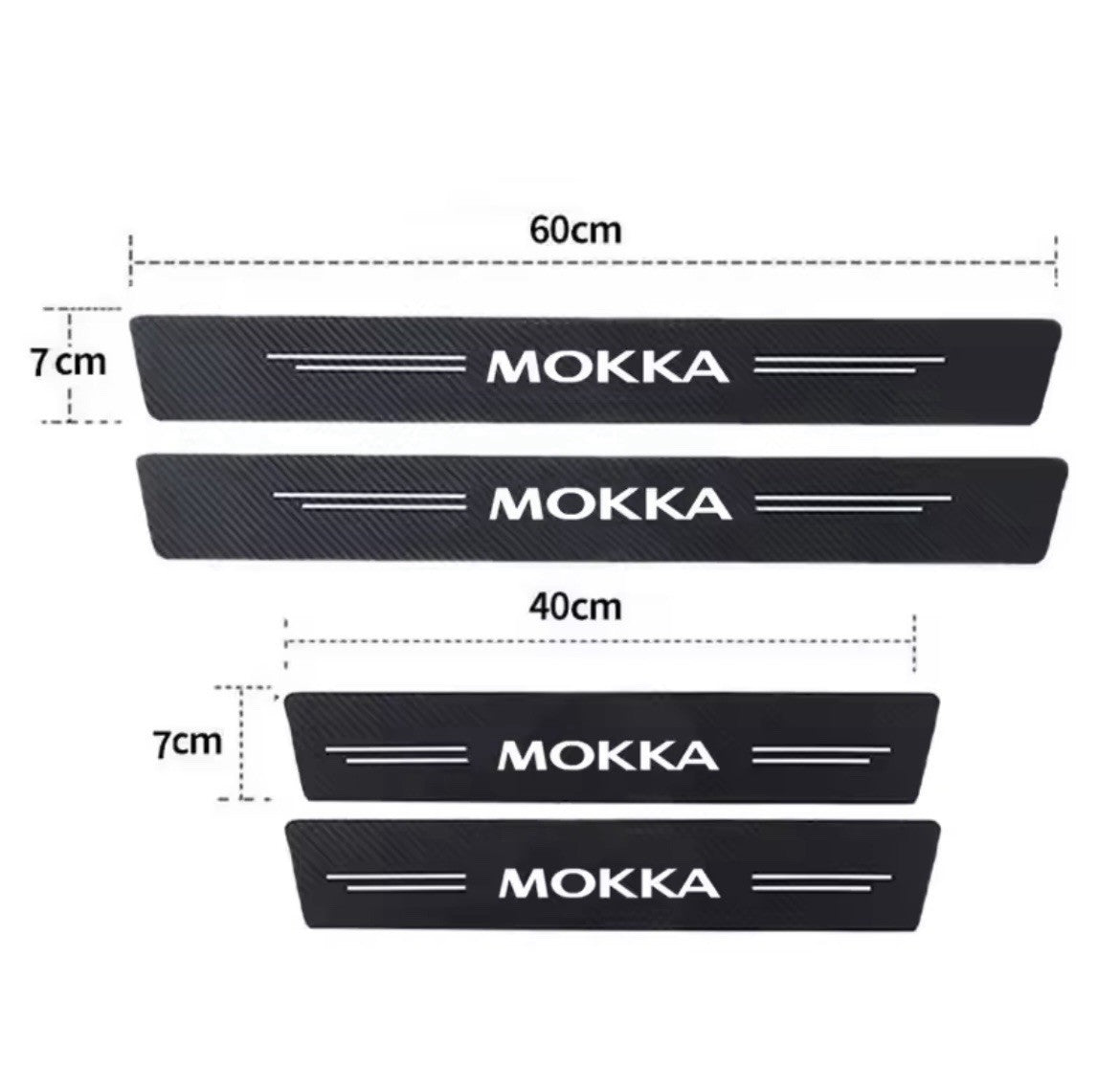 Vauxhall Mokka Carbon Fibre Effect Adhesive Door Sill Overlay Strips Vinyl 4pcs