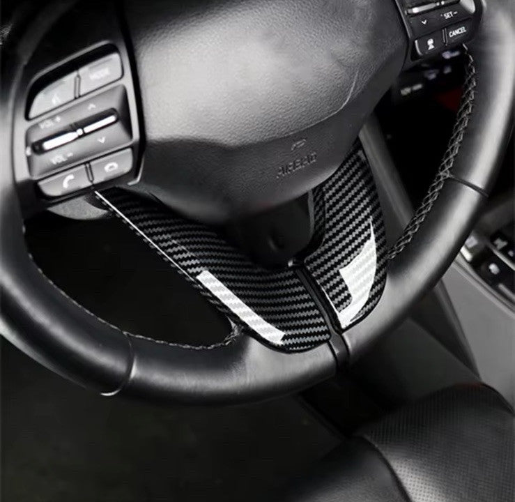 Carbon Fibre Steering Wheel Trim Cover For Hyundai I30 Veloster JS Elantra GT