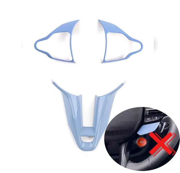 Light Blue Steering Wheel Trim Cover For Hyundai I30 N MK3 2017-2024 3pcs