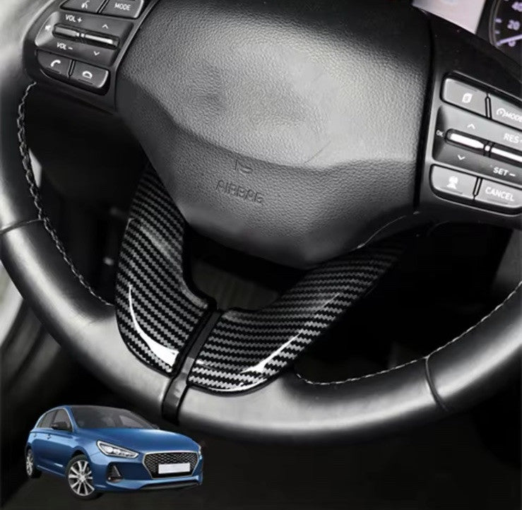 Carbon Fibre Steering Wheel Trim Cover For Hyundai I30 Veloster JS Elantra GT