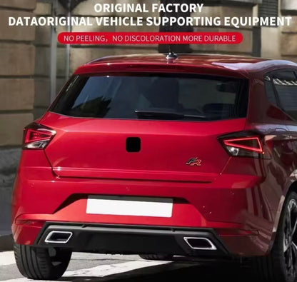 Seat FR Metal Body Panel Badge Black & Red