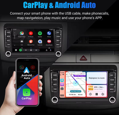 7" Touchscreen Unit With Apple Carplay & Android Auto For Volkswagen, Skoda, Seat