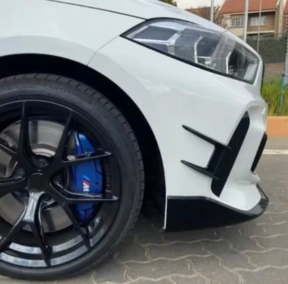 BMW 1 Series F40 2019+ M-Pack Black Front Bumper Side Vent Covers & Canards Set 4pcs