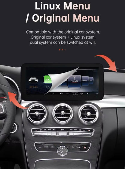 10.25" NTG5.0 Screen Upgrade With Carplay Android Auto For Mercedes A C CLA GLA GLC V Class W205 W176 W447 2015-2018