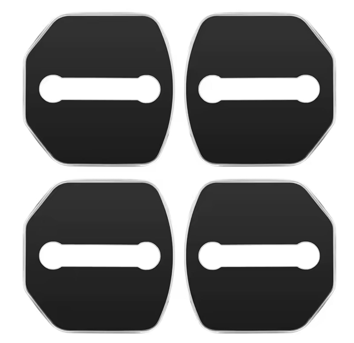 Ford Fiesta Focus Kuga Ranger Escape Ecosport Stainless Gloss Black Door Lock Catch Protector Covers 4pcs