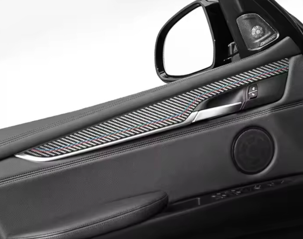 BMW X5 F15 2014-2018 Carbon Fibre Effect Door Card Panel Trim Cover Set 4pcs