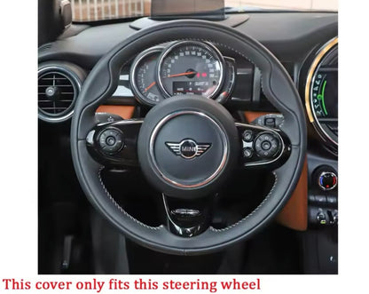 Mini JCW F56 Clubman JCW Suede Steering Wheel Cover Self Stitch Red Thread