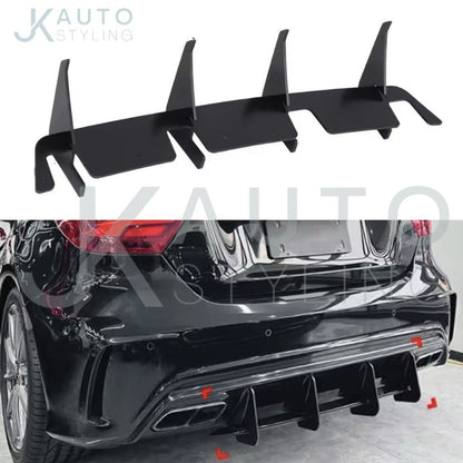 Mercedes A45 AMG 2013-2018 Rear Bumper Diffuser Blade Style Gloss Black