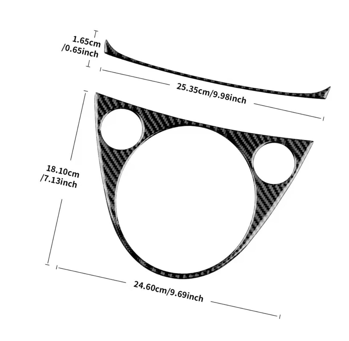 Fiat 500 Abarth 595 695 Carbon Fibre Centre Console Gear Panel Surround Trim