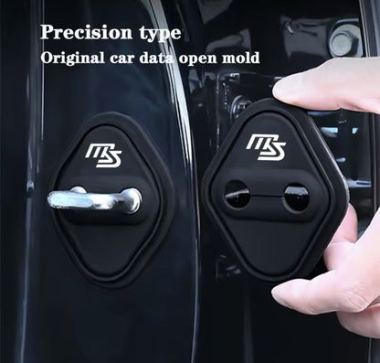 Mazda Speed MS Black Silicone Door Lock Catch Protector Covers 2pcs