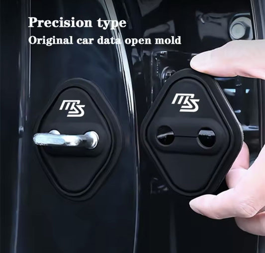 Mazda Speed MS Black Silicone Door Lock Catch Protector Covers 2pcs