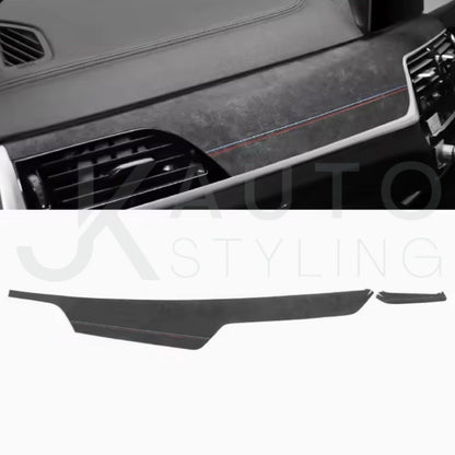 BMW 5 Series G30 G38 2018-2023 Black Alcantara Dashboard Panel Trim Cover