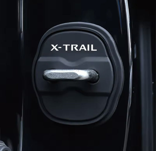 Nissan X-Trail Black Silicone Door Lock Catch Protector Covers 2pcs