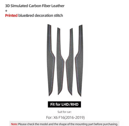 BMW X6 F16 2016-2019 Carbon Fibre Effect Door Card Panel Trim Cover Set 4pcs