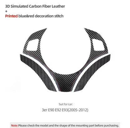 BMW 3 Series E90 E92 E93 M Sport Carbon Fibre Leather Steering Wheel Trim Cover