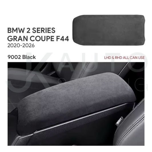 BMW 2 Series F44 Black Suede Alcantara Central Armrest Cover Trim Pad Cushion