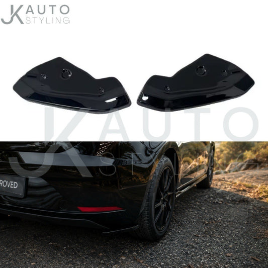 Gloss Black Rear Spats Bumper Side Splitters For Seat Leon MK3.5 2016-2020