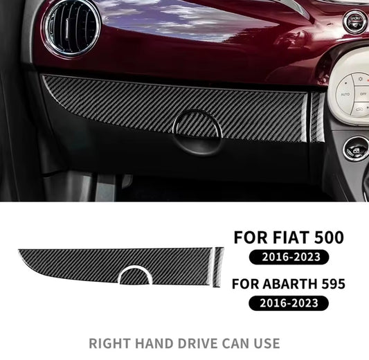 Fiat 500 Abarth 595 Carbon Fibre Passenger Side Dashboard Trim Cover RHD