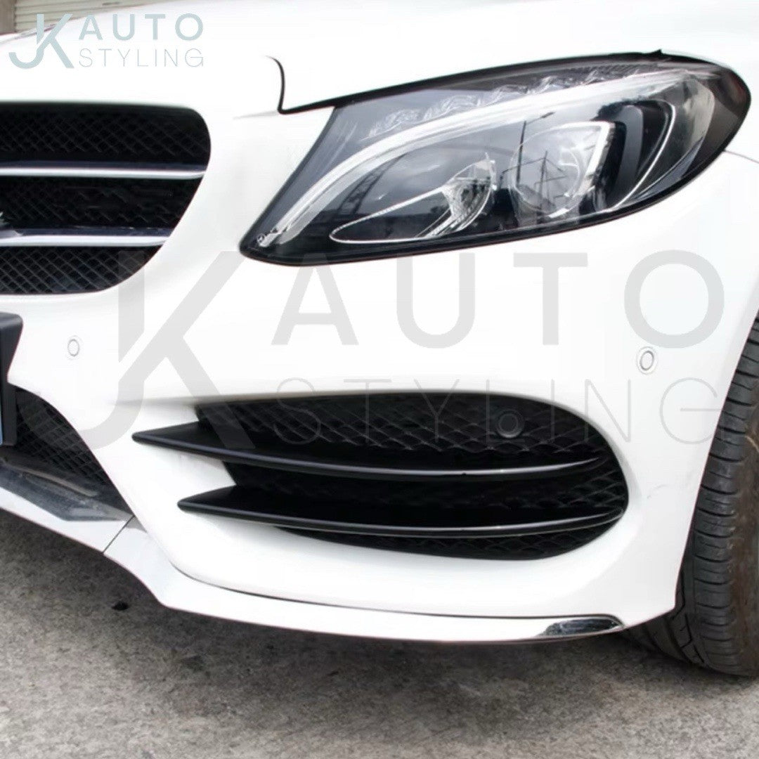 Gloss Black Front Bumper Side Vent Blades x4 For Mercedes Benz C Class W205 C205