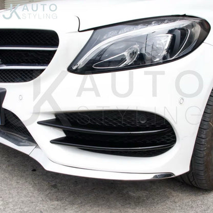 Gloss Black Front Bumper Side Vent Blades x4 For Mercedes Benz C Class W205 C205