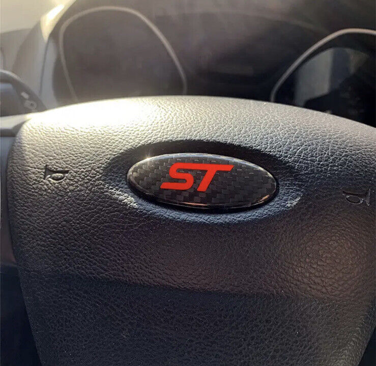 Ford ST Carbon Fibre Steering Wheel Badge Overlay For Ford Focus ST MK3 MK3.5
