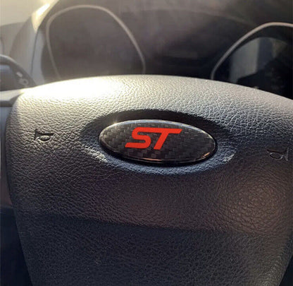 Ford ST Carbon Fibre Steering Wheel Badge Overlay For Ford Focus ST MK3 MK3.5