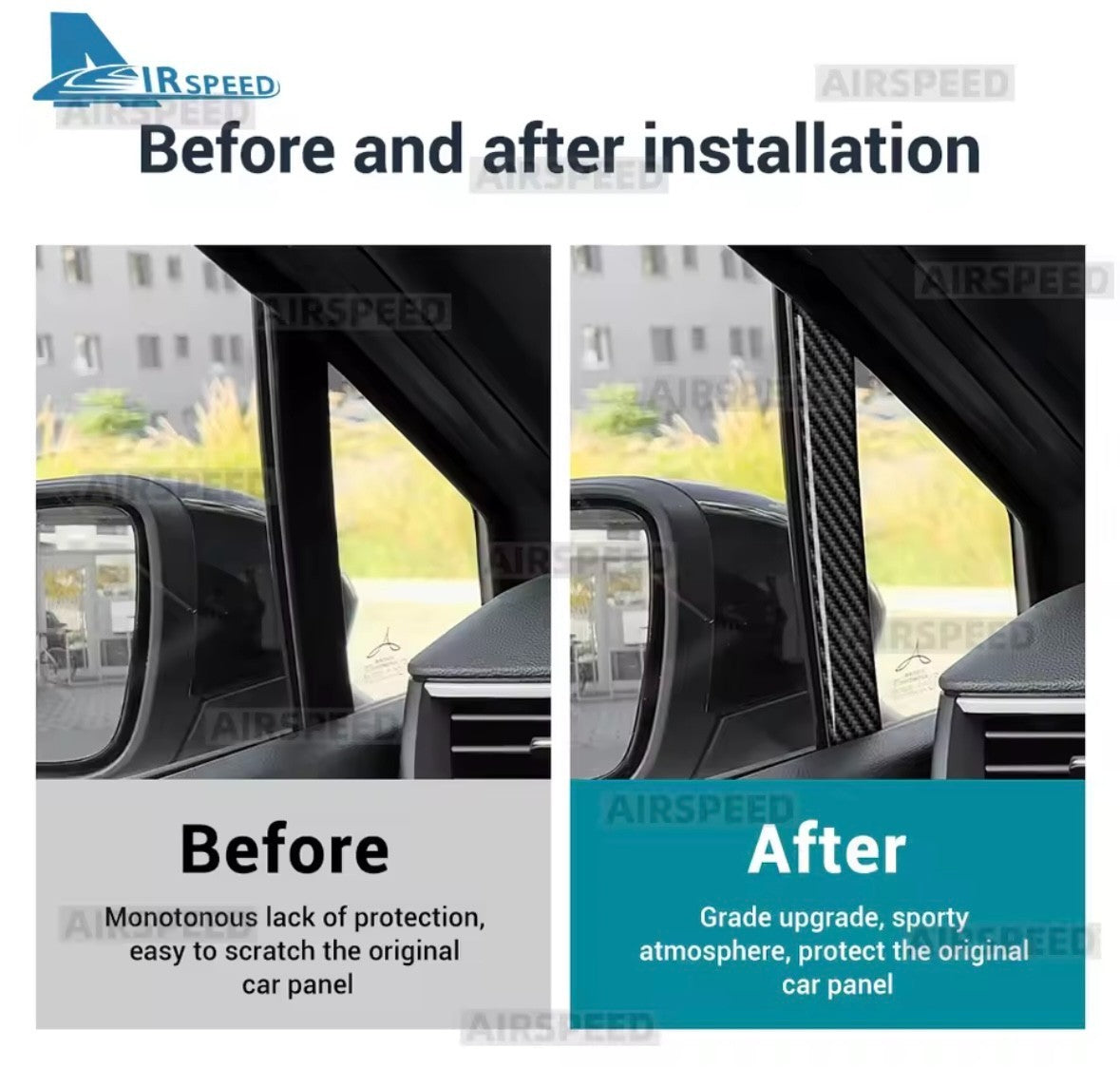 Renault Clio 2020-2025 Carbon Fibre A-Pillar Window Trim Strips 2pcs