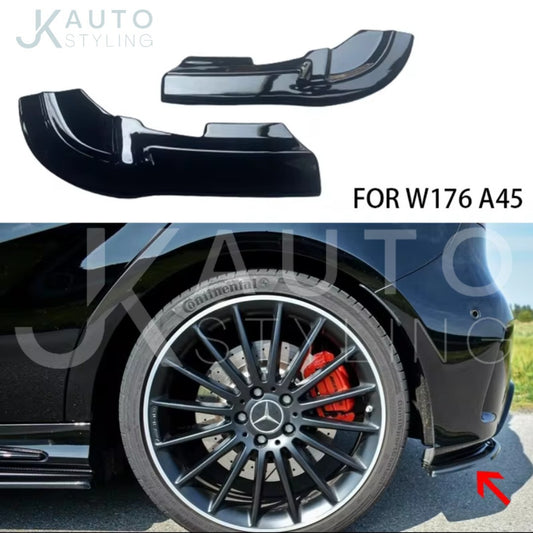 Mercedes A45 AMG W176 Gloss Black Rear Spats Rear Bumper Side Splitters Body Kit