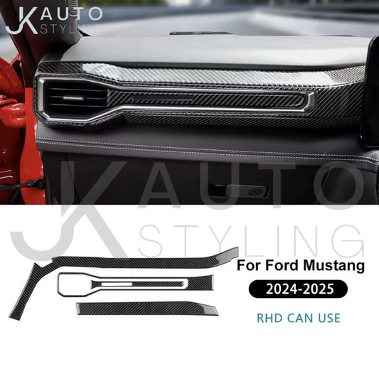 Ford Mustang 2024 2025 Carbon Fibre Passenger Side Dashboard Trim Overly Set