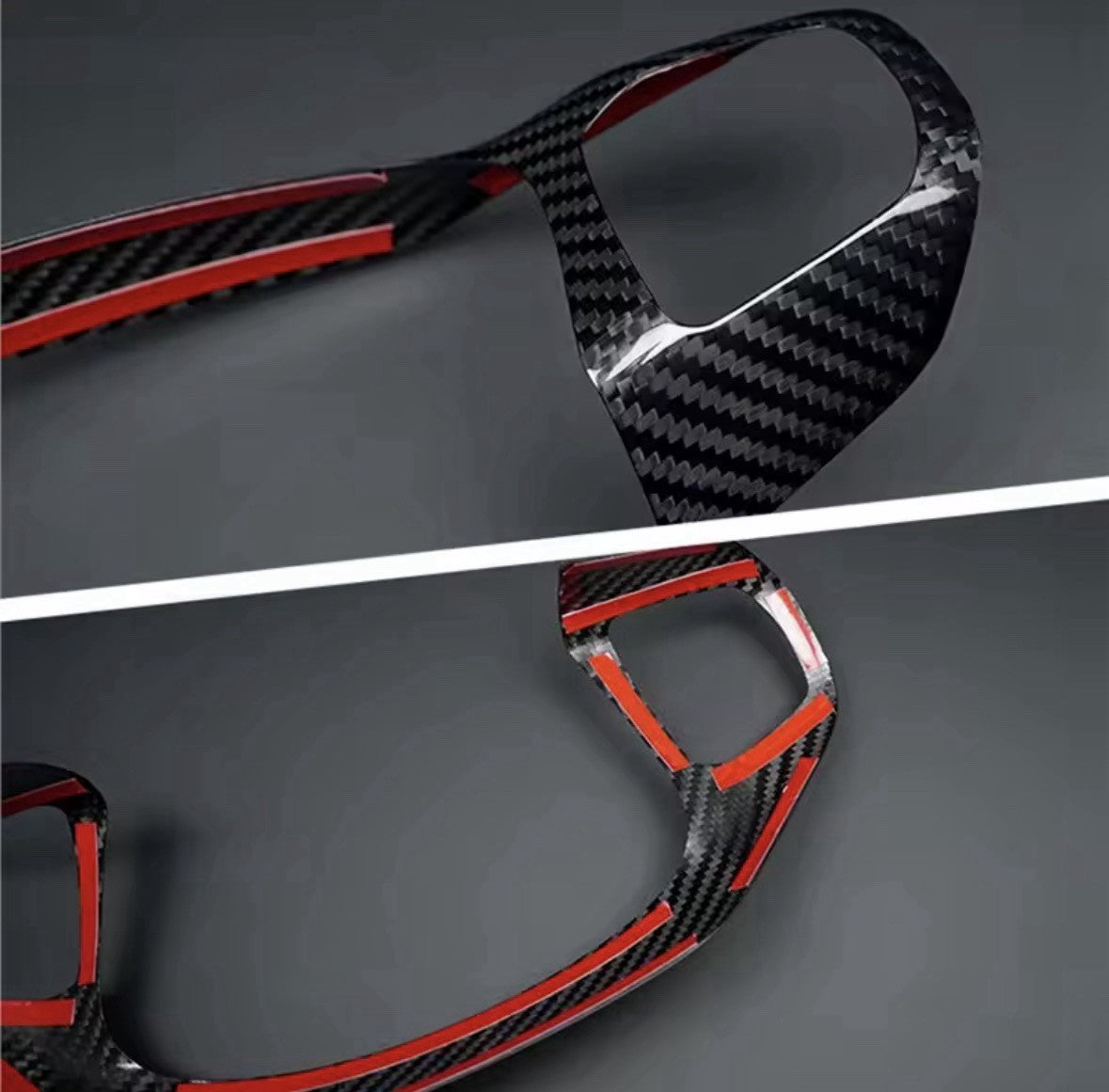 Real Carbon Fibre Top Steering Wheel Trim Cover For Ford Fiesta ST MK8 2018-2023