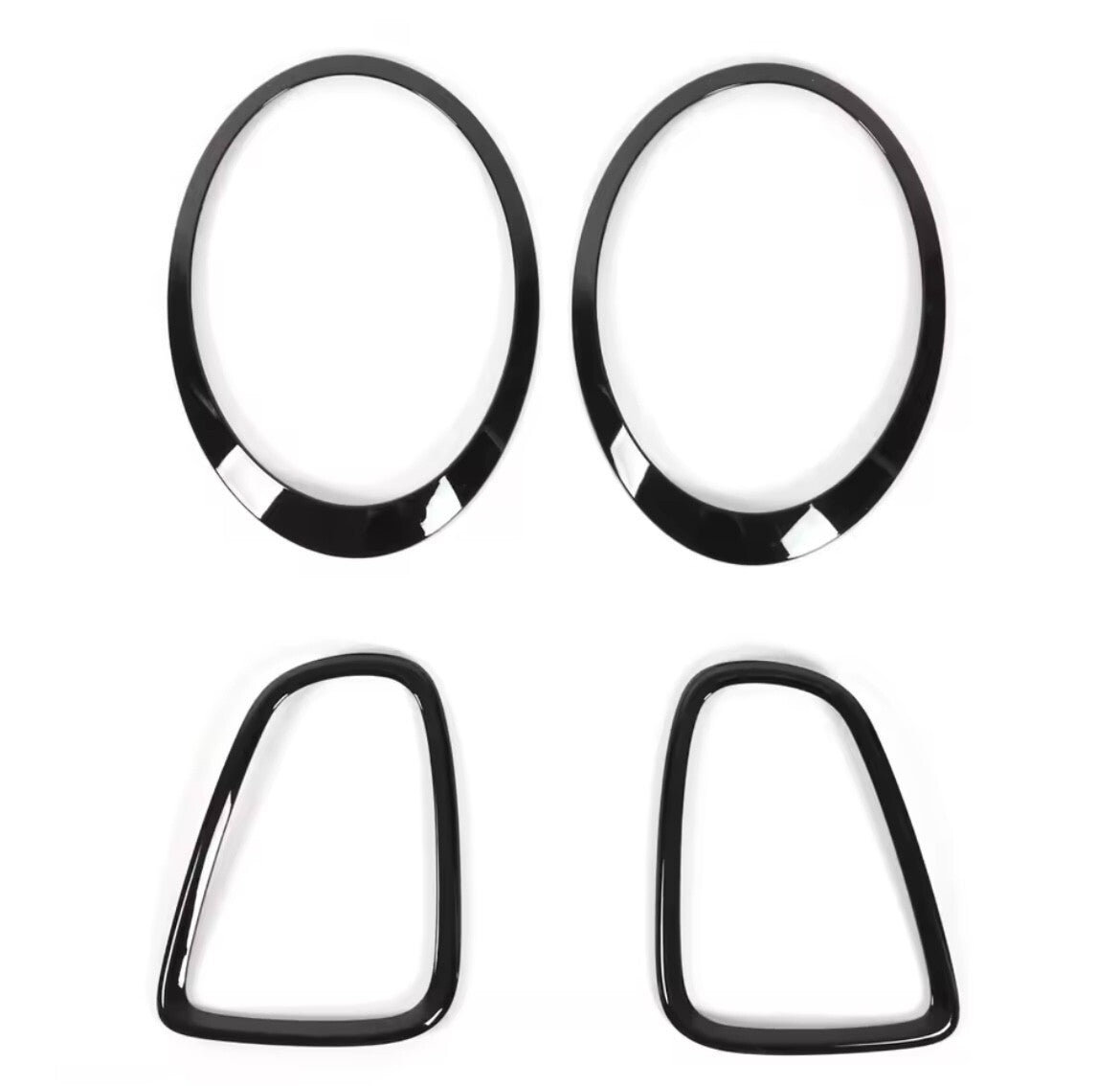 Mini R56 R57 R58 R59 Cooper One S JCW Gloss Black Light Surround Replacement 4pc