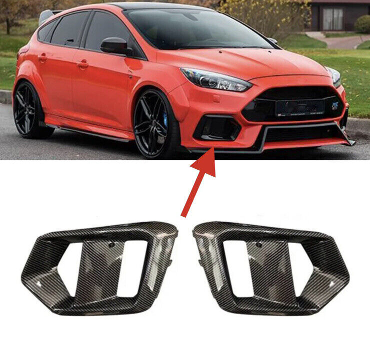 MK3.5 Carbon Fibre Front Fog Light Surround Trim Inserts For Ford Focus RS