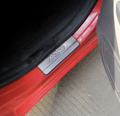 Ford Fiesta Stainless Steel Door Sill Protector Strips Scuff Plates Fiesta MK7