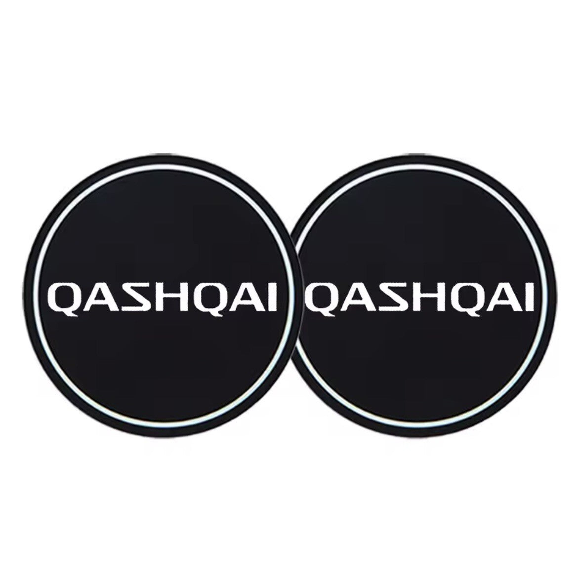 Nissan Qashqai Anti-Slip Black Silicone Silica Drink Coaster Cupholder Mat 2pcs
