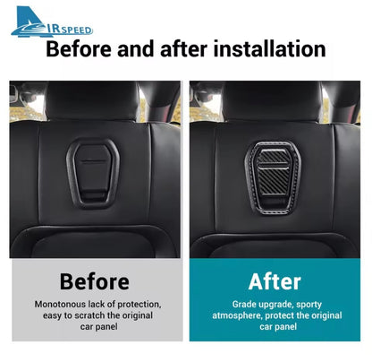 Ford Mustang 2024 2025 Carbon Fibre Car Seat Rear Handle Trim Cover 2pcs