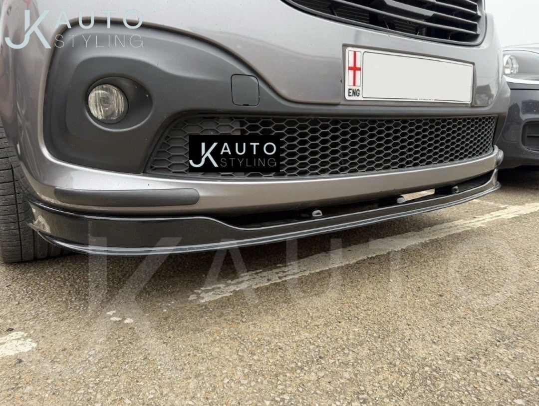 GLOSS BLACK FRONT SPLITTER LIP FOR RENAULT TRAFIC 2014-2018 FRONT BUMPER LIP