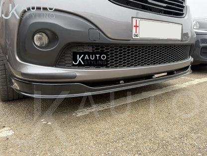 GLOSS BLACK FRONT SPLITTER LIP FOR RENAULT TRAFIC 2014-2018 FRONT BUMPER LIP