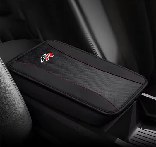 FR Armrest Cover Carbon Fibre Effect PU Leather For Seat Leon Ibiza Arona Ateca