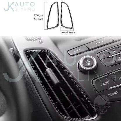 Carbon Fibre Central Air Con Outlet Vent Surrounds For Ford Focus MK3.5 2015-2018