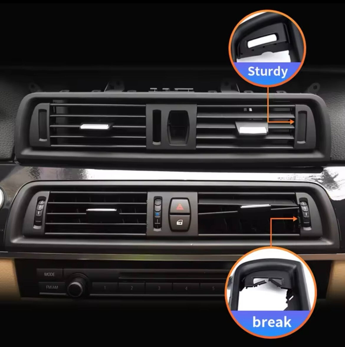 BMW 5 Series F10 F11 Front AC Air Outlet Vent Dash Panel Grille Replacement