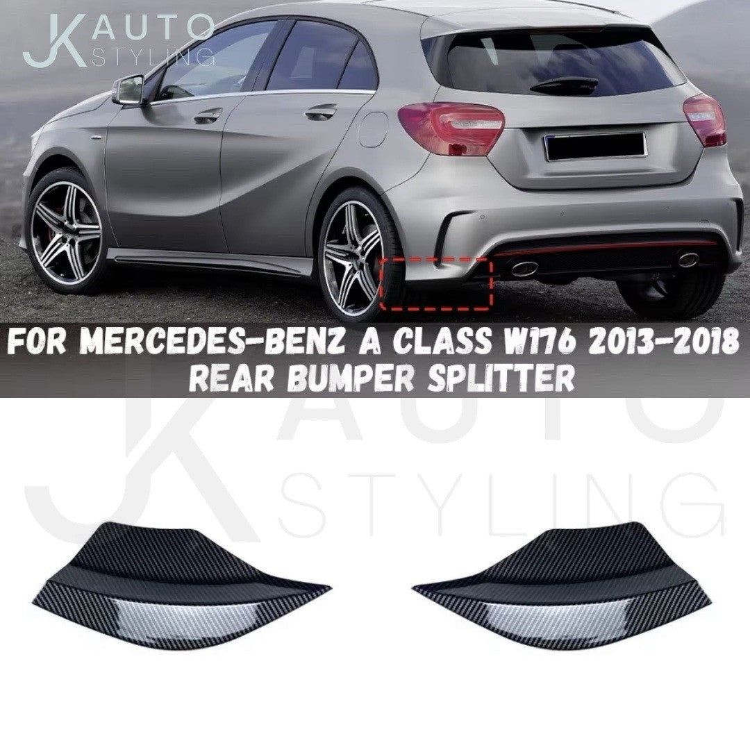 Mercedes A Class W176 AMG Line Carbon Fibre Rear Spats Rear Bumper Side Splitter