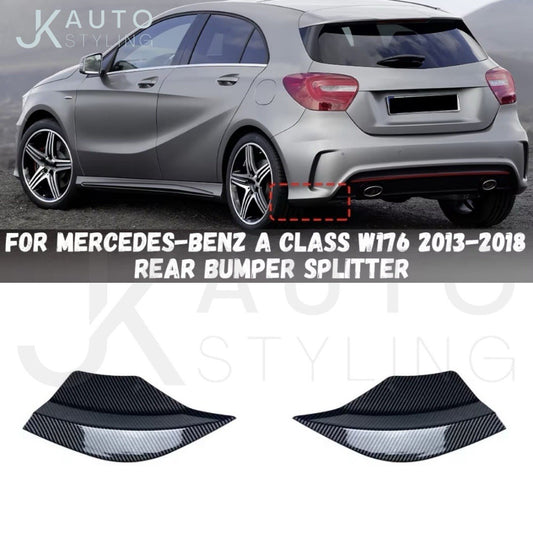Mercedes A Class W176 AMG Line Carbon Fibre Rear Spats Rear Bumper Side Splitter