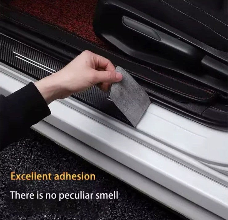 4pcs Fiat 500 Carbon Fibre Effect Car Door Sill Protective Strips