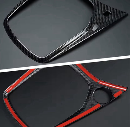 Real Carbon Fibre Gear Panel Base Trim Surround For Ford Fiesta MK8 2018-2023