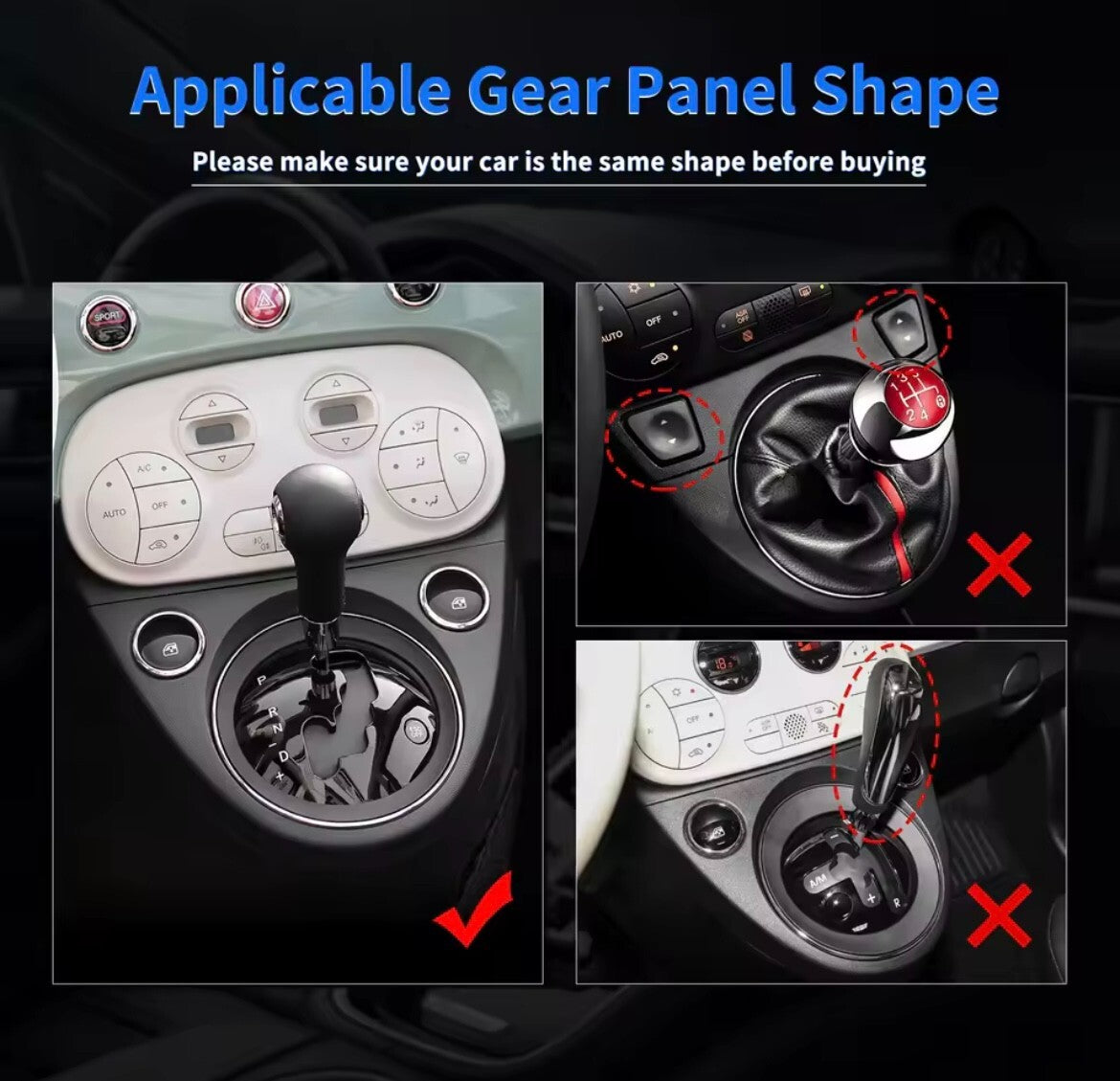 Fiat 500 Abarth 595 695 Carbon Fibre Centre Console Gear Panel Surround Trim