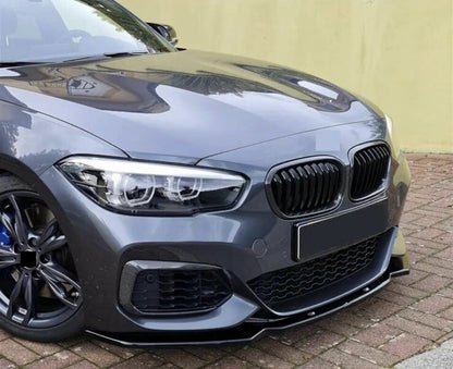 BMW 1 Series F20 F21 LCI 2015-2019 M Sport Gloss Black Front Splitter Bumper Lip